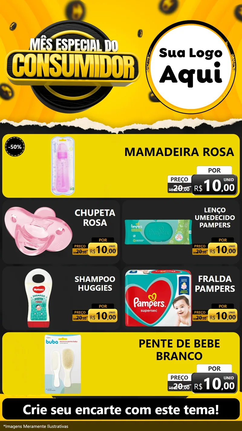 Modelo de TV para TV Vertical com o tema Mês Especial do Consumidor para Bebês