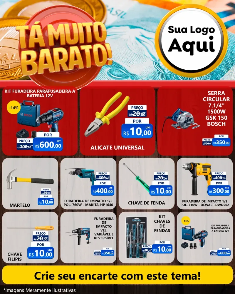 Modelo de Rede Social para Feed Instagram com o tema Está Muito Barato para Maquinas e Ferramentas