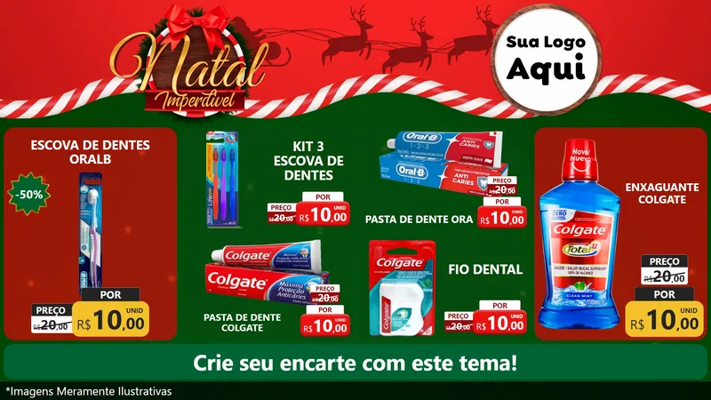 Modelo de TV para TV Horizontal com o tema Natal Imperdível para Higiene Pessoal