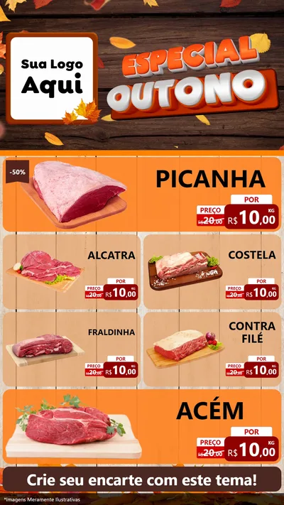 Modelo de TV para TV Vertical com o tema Especial Outono para Açougue