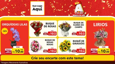 Modelo de TV para TV Horizontal com o tema Dia A o Dia Mais Barato do Mês para Floricultura e jardim
