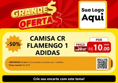 Modelo de Cartaz para Cartaz A4 Horizontal com o tema Grandes Ofertas para Roupas e acessórios