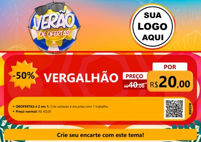 Modelo de Cartaz para Cartaz A4 Horizontal com o tema Verão de Ofertas para Ferragens