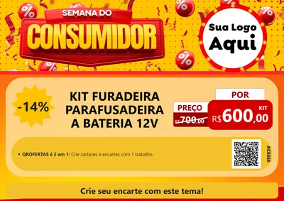 Modelo de Cartaz para Cartaz A4 Horizontal com o tema Semana do Consumidor para Maquinas e Ferramentas
