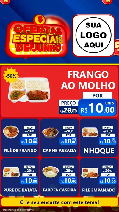 Modelo de Rede Social para Stories com o tema Ofertas Especiais de Junho para Restaurante