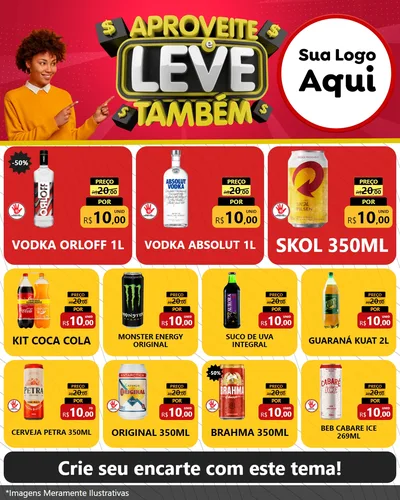 Modelo de Rede Social para Feed Instagram com o tema Aproveite e Leve Também para Distribuidora de bebidas