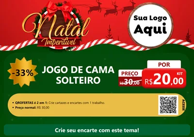 Modelo de Cartaz para Cartaz A4 Horizontal com o tema Natal Imperdível para Cama, Mesa e Banho