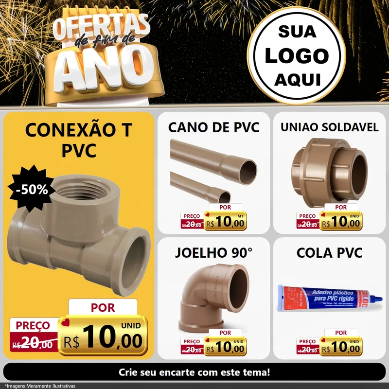 Modelo de Rede Social para Feed Facebook com o tema Ofertas de Fim de Ano para Tubos e conexões
