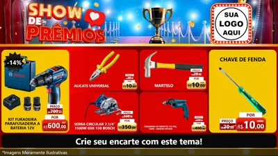 Modelo de TV para TV Horizontal com o tema Show de Prêmios para Maquinas e Ferramentas