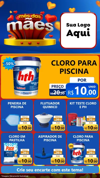 Modelo de Rede Social para Stories com o tema Mês das Mães para Produtos para Piscina