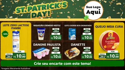 Modelo de TV para TV Horizontal com o tema St Patriks Day para Frios e Laticínios