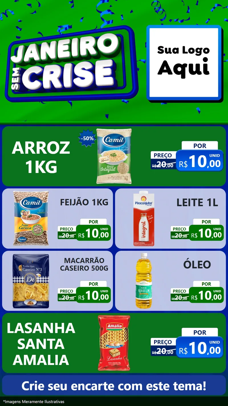 Modelo de TV para TV Vertical com o tema Janeiro Sem Crise para Supermercado