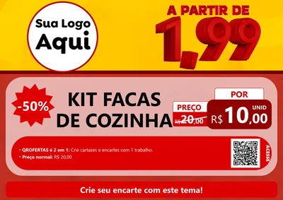 Modelo de Cartaz para Cartaz A4 Horizontal com o tema A Partir de Um e Noventa e Nove - 1,99 para Utilidades Domésticas