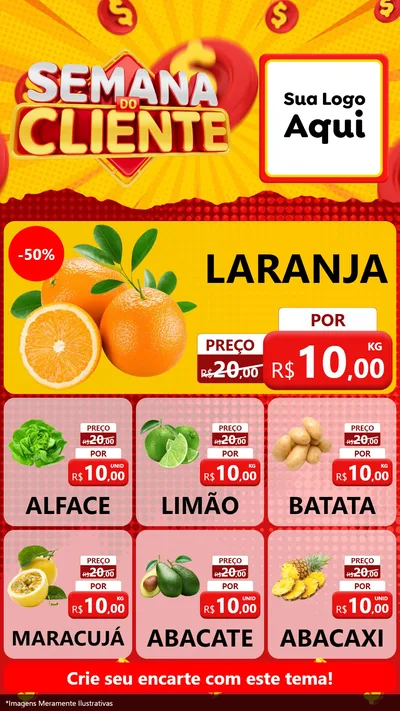 Modelo de Rede Social para Stories com o tema Semana do Cliente para Hortifrúti