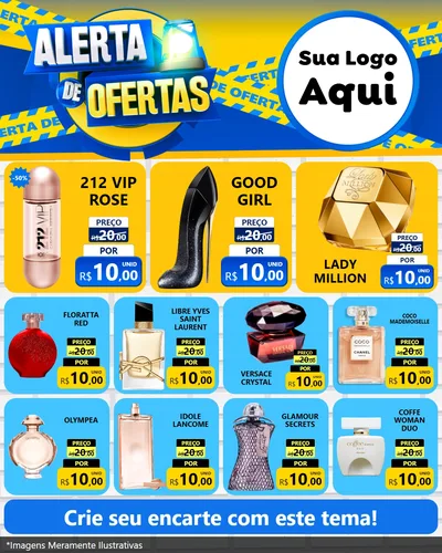 Modelo de Rede Social para Feed Instagram com o tema Alerta de Ofertas para Perfumes
