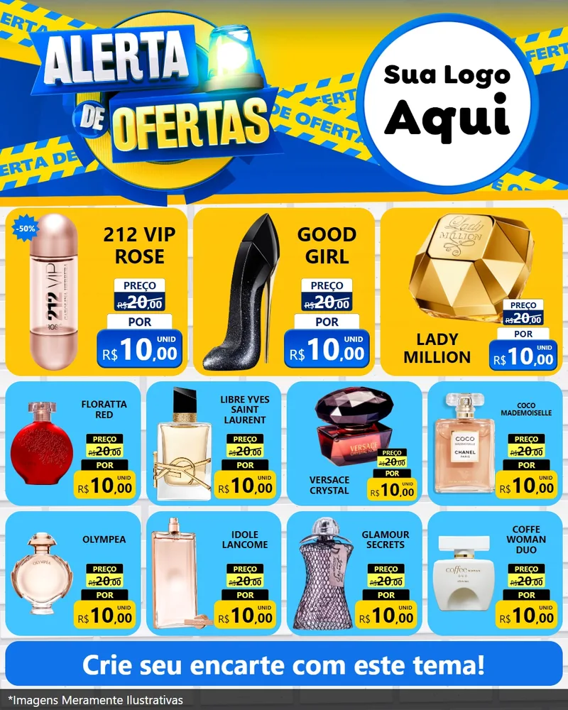 Modelo de Rede Social para Feed Instagram com o tema Alerta de Ofertas para Perfumes