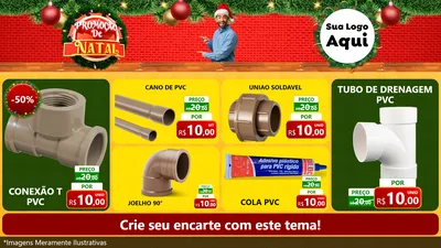 Modelo de TV para TV Horizontal com o tema Promoção de Natal para Tubos e conexões