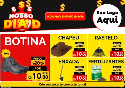 Modelo de Encarte para Encarte A4 Horizontal com o tema Nosso Dia D para Agropecuária