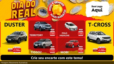 Modelo de TV para TV Horizontal com o tema Dia Do Real para Concessionaria de Carros