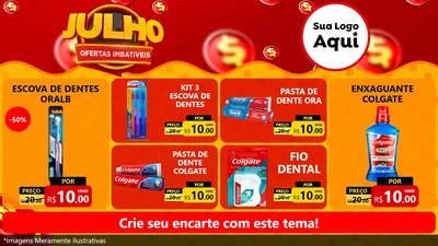 Modelo de TV para TV Horizontal com o tema Julho Ofertas Imbatíveis para Higiene Pessoal