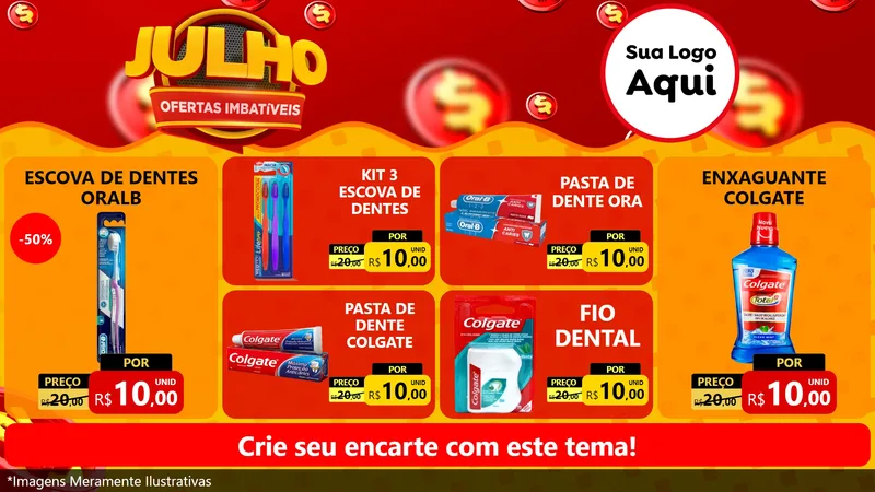 Modelo de TV para TV Horizontal com o tema Julho Ofertas Imbatíveis para Higiene Pessoal