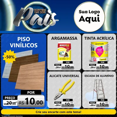 Modelo de Rede Social para Feed Facebook com o tema Sorteio Dia Dos Pais para Material para Construção