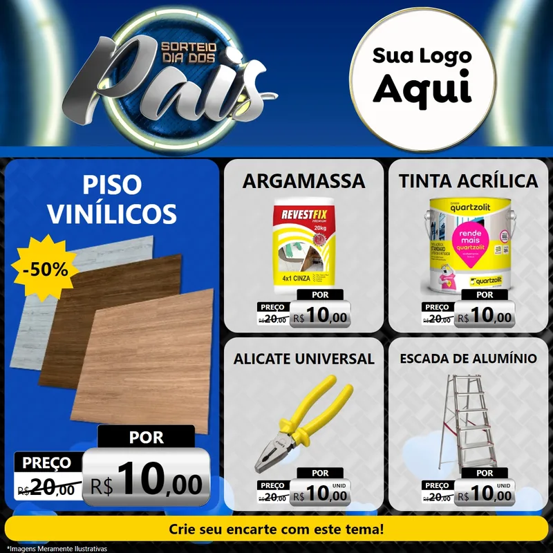 Modelo de Rede Social para Feed Facebook com o tema Sorteio Dia Dos Pais para Material para Construção