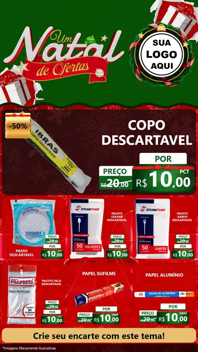 Modelo de Rede Social para Stories com o tema Um Natal de Ofertas para Embalagens