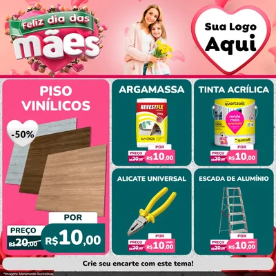 Modelo de Rede Social para Feed Facebook com o tema Feliz Dia das Mães para Material para Construção
