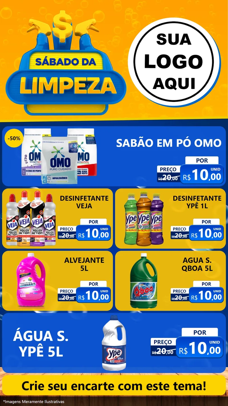 Modelo de TV para TV Vertical com o tema Sábado da Limpeza para Produtos de Limpeza