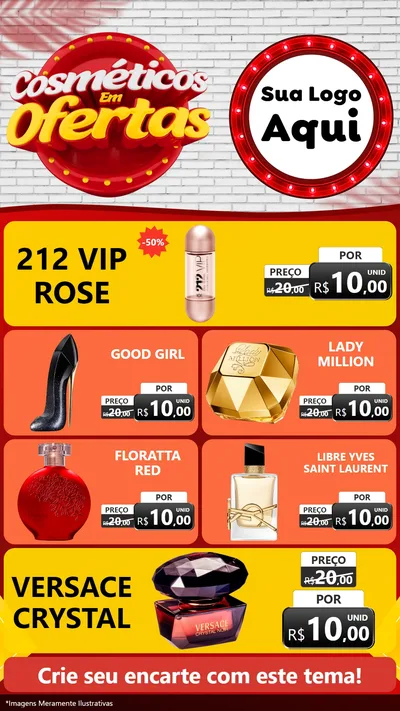 Modelo de TV para TV Vertical com o tema Cosméticos em Ofertas para Perfumes