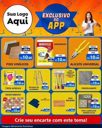 Modelo de Rede Social para Feed Instagram com o tema Exclusivo do Aplicativo para Material para Construção