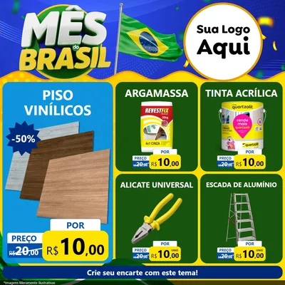 Modelo de Rede Social para Feed Facebook com o tema Mês do Brasil para Material para Construção