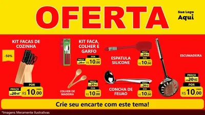 Modelo de TV para TV Horizontal com o tema OFERTA - Vermelho Cartaz para Utilidades Domésticas