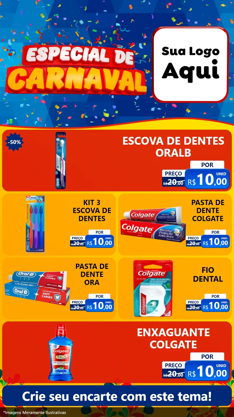 Modelo de TV para TV Vertical com o tema Especial de Carnaval para Higiene Pessoal