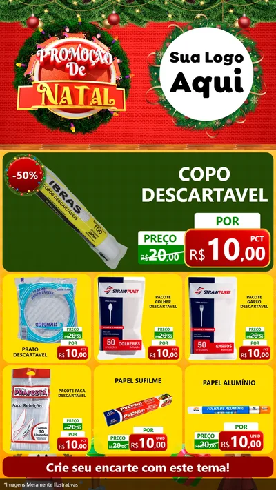 Modelo de Rede Social para Stories com o tema Promoção de Natal para Embalagens