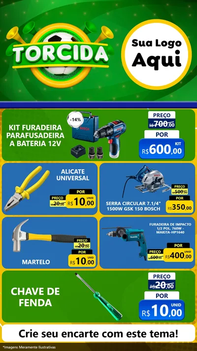 Modelo de TV para TV Vertical com o tema Torcida para Maquinas e Ferramentas