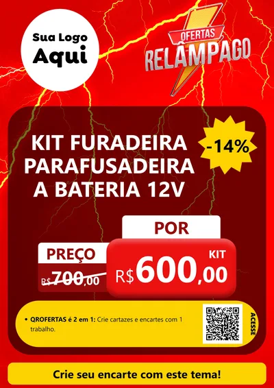 Modelo de Cartaz para Cartaz A4 Vertical com o tema Ofertas Relâmpago para Maquinas e Ferramentas