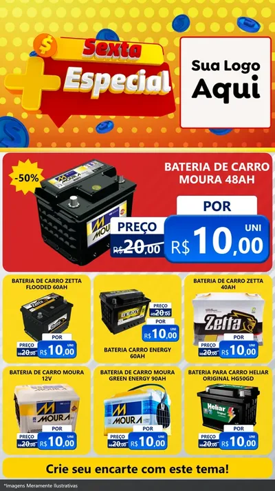 Modelo de Rede Social para Stories com o tema Sexta Mais Especial para Baterias Elétricas
