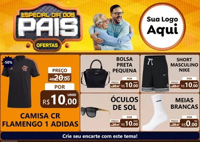 Modelo de Encarte para Encarte A4 Horizontal com o tema Especial Dia dos Pais para Roupas e acessórios