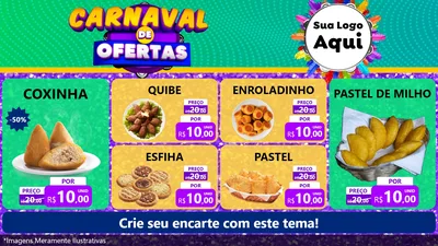 Modelo de TV para TV Horizontal com o tema Carnaval de Ofertas para Salgadaria