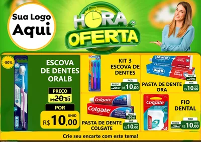 Modelo de Encarte para Encarte A4 Horizontal com o tema Hora da Oferta para Higiene Pessoal