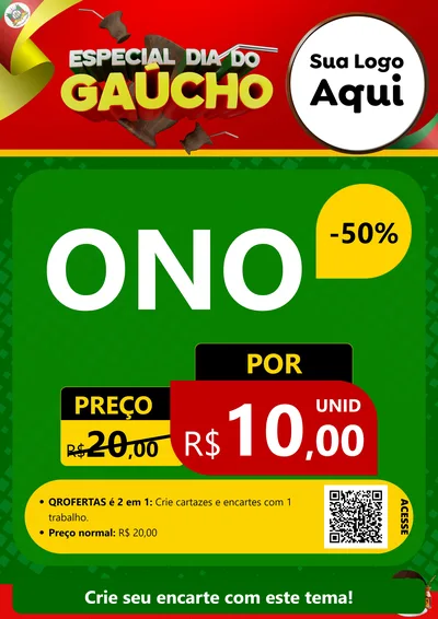 Modelo de Cartaz para Cartaz A4 Vertical com o tema Especial Dia do Gaúcho para Óticas