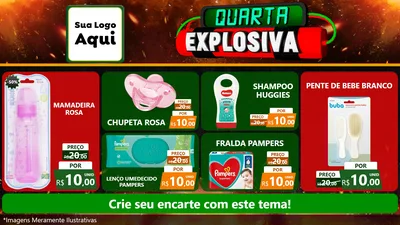 Modelo de TV para TV Horizontal com o tema Quarta Explosiva para Bebês