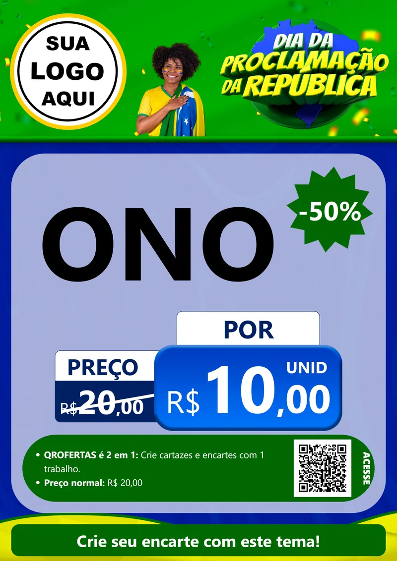 Modelo de Cartaz para Cartaz A4 Vertical com o tema Dia Da Proclamação Da República para Óticas