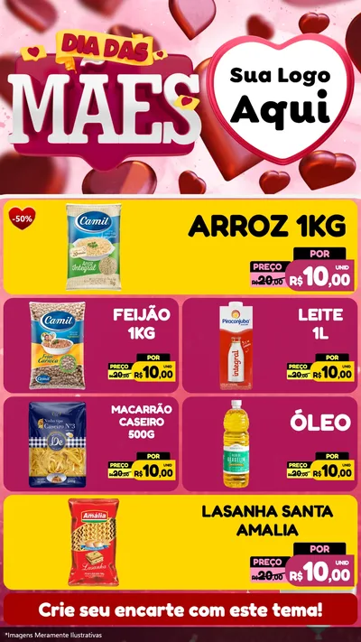 Modelo de TV para TV Vertical com o tema Dia Das Mães para Supermercado