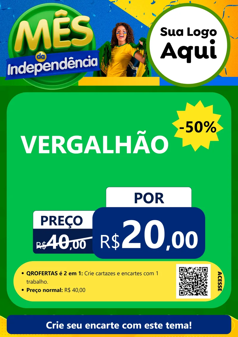 Modelo de Cartaz para Cartaz A4 Vertical com o tema Mês da Independência para Ferragens