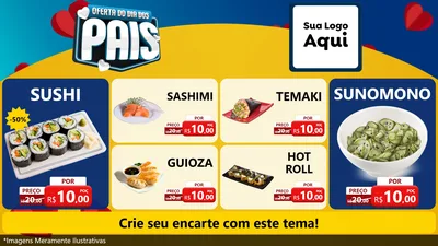 Modelo de TV para TV Horizontal com o tema Oferta Do Dia Dos Pais para Comida japonesa