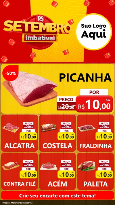 Modelo de Rede Social para Stories com o tema Setembro Imbatível para Açougue