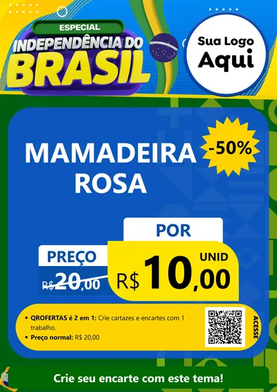 Modelo de Cartaz para Cartaz A4 Vertical com o tema Especial Independência do Brasil para Bebês